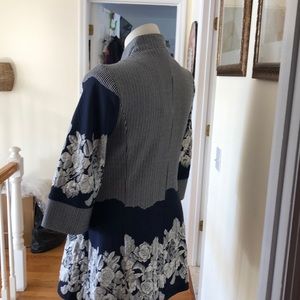 Gorgeous navy and white floral and striped jacket